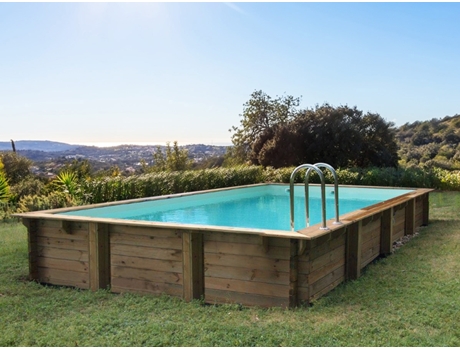 Piscina rectangular de madera "Murano" - 12.20 x 6.20 x 1.44 m