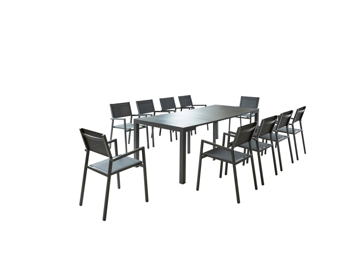 Juego de Cenar Exterior CONCEPT U Olhao (Gris - Aluminio - 229x100x75 cm)