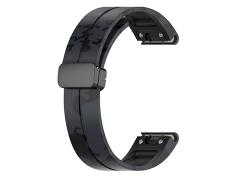 Correa de reloj con hebilla magnética de silicona de 22 mm para Samsung Gear S3, Garmin Venu 3 Negro