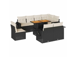 Maison Exclusive - Set De Sofás De Jardín Con Cojines 9 Pzas Ratán Sintético Negro