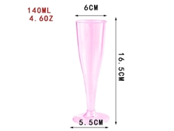 Copas de champán desechables de plástico YUNZII de 135 ml con borde rosa