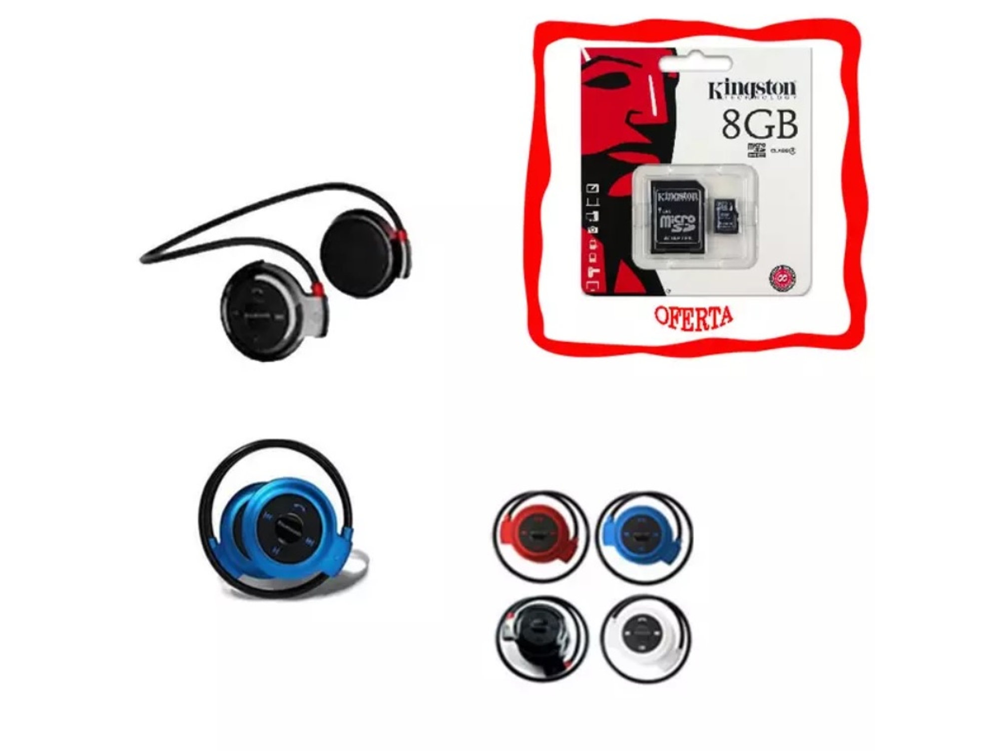 Auriculares Bluetooth KLACK AU510 entrada SD (In Ear - Negro)