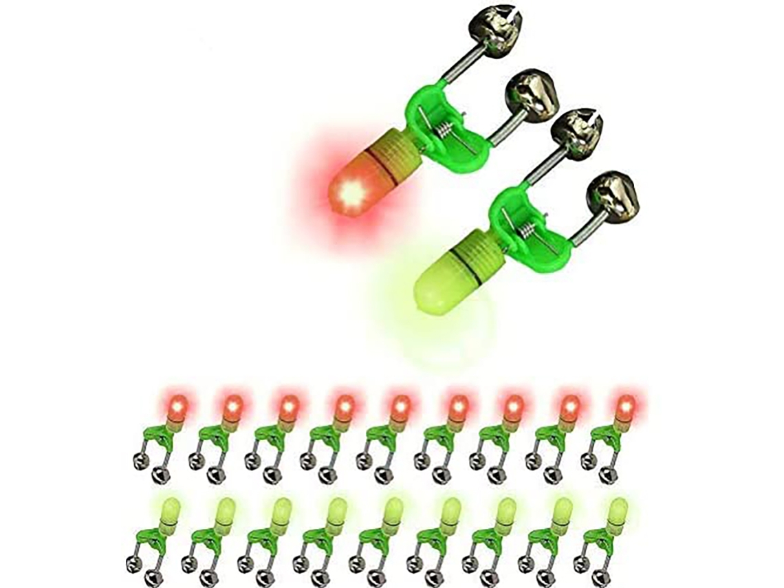 20 Alarmas De Picada Para Caña De Pescar Con Led Y Zumbador. Accesorio Para Pesca Nocturna.