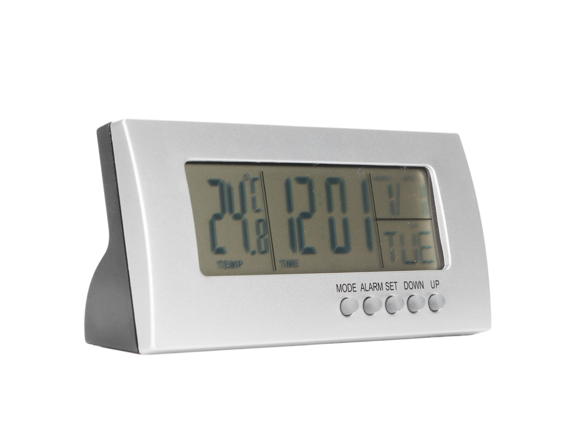 Reloj despertador digital multifuncional de pantalla grande con termómetro para dormitorio y sala de estar.