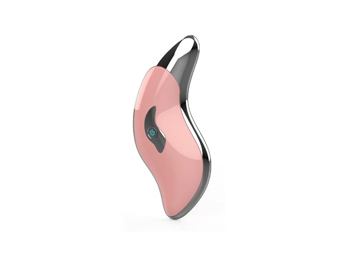 Gua Sha - Herramienta de belleza para el cuidado de la piel, ideal para rostro, cuello y cuello, con calefacción, ideal para viajes, facial, ojos y cuerpo, color rosa, Yizhood
