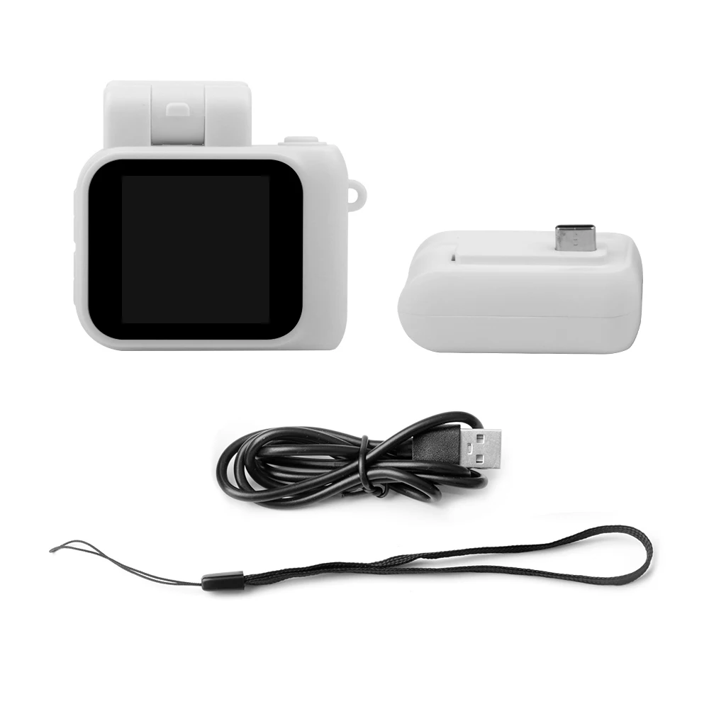 Minicámara Réflex Digital Para Niños (blanca + Batería - 16 Gb) Con Flash Y Base Para Batería, 1080p, Pantalla Lcd