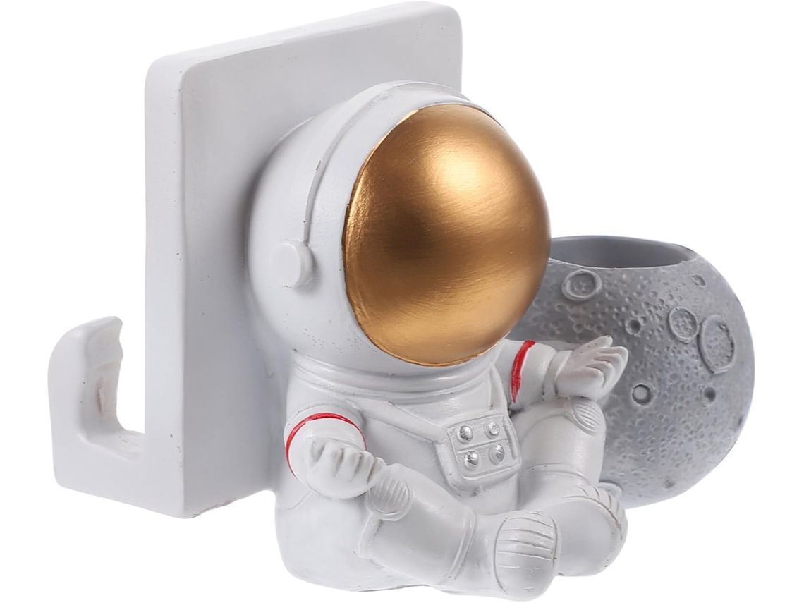 Besportble Portalápices De Escritorio Healeved Astronaut Gold Resin Y Artículos De Papelería Y Maquillaje 1...