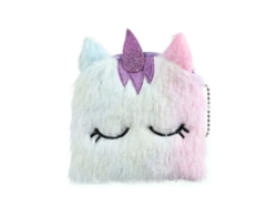 Lindo y peludo bolso bandolera de unicornio con estampado de arcoíris y tie-dye, correa ajustable y suave felpa (UE)