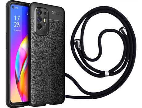 Funda Oppo A94 5G Rugged Leather con Collar Negro
