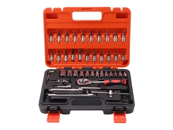 Conjunto De Chaves De Socket 46pcs 1/4" Drive Métrico Com Barra De Extensão E Caixa