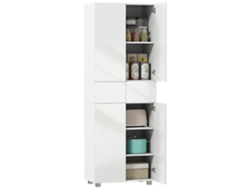 Mueble de cocina con 4 puertas y aparador con estantes ajustables. Medidas: 60 cm de largo x 35 cm de ancho x 170 cm de alto. Lacado en blanco.