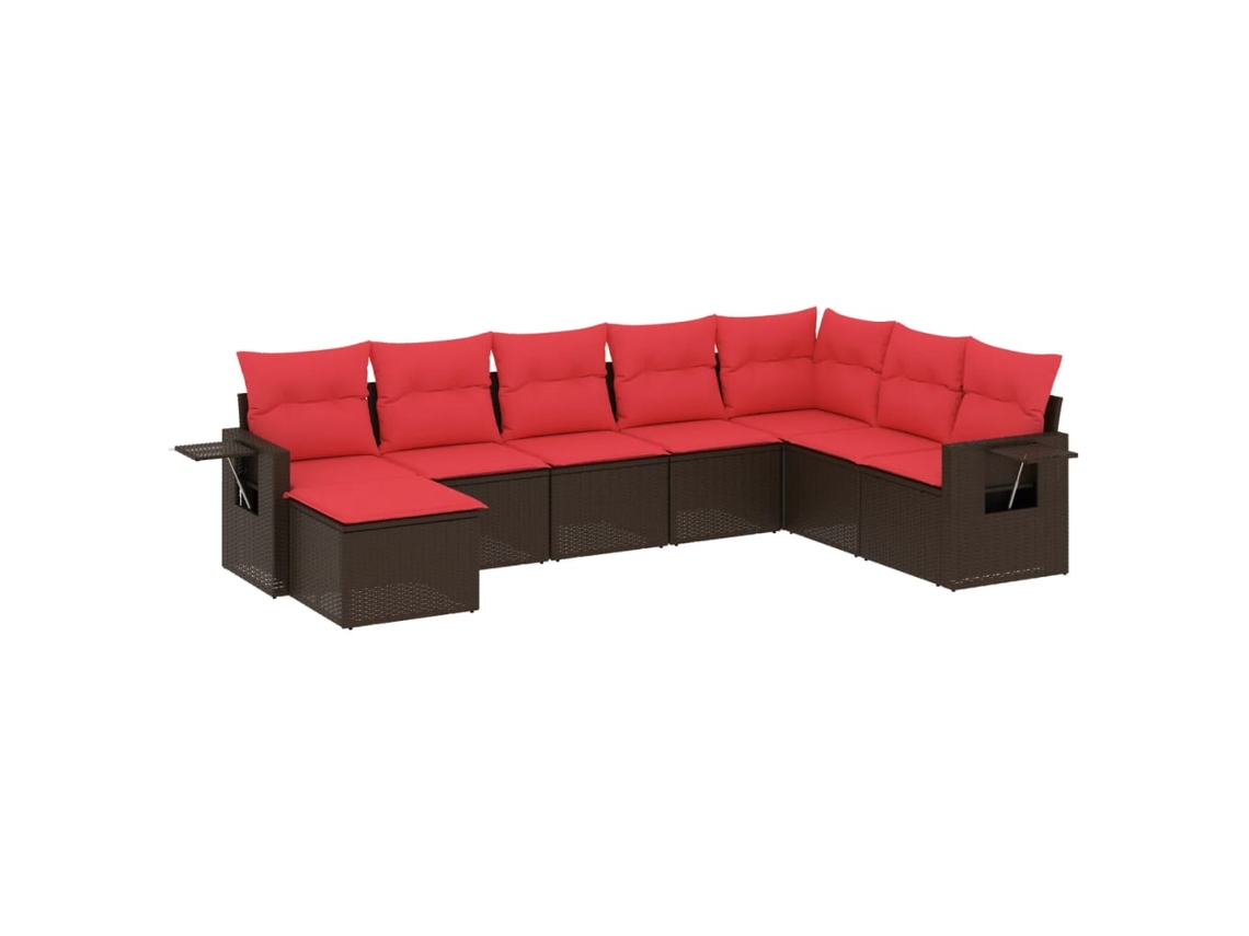 Maison Exclusive - Conjunto De Sofá De Jardín De 8 Piezas Con Cojines, De Poliratán Marrón