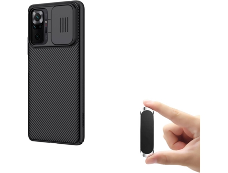 Carcasa Xiaomi Redmi Note 10S PHONESHIELD Camshield y Soporte Magnético Negro