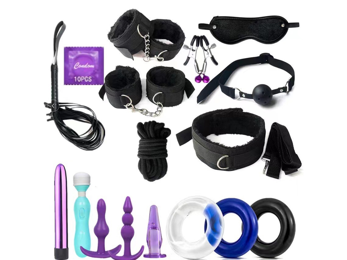 Conjunto De Juego Sm Para Parejas 14 Piezas Cuero Pu Ataduras Juguete Erótico Adultos