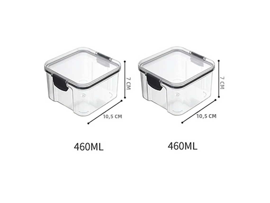 Juego de 5 recipientes herméticos de plástico transparente MDUG para almacenar alimentos (2 x 460 ml)
