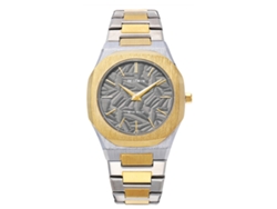 Reloj De Cuarzo Para Hombre (gris) Con Hojas En Relieve.