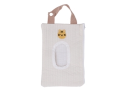 Bolsa Portátil Recargable Para Toallitas Húmedas Con Cremallera, Diseño De León Blanco Bordado.