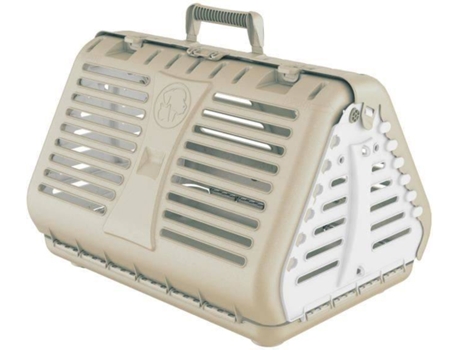 Transportín para Perros y Gatos M PETS Pegable (Marrón - 48x31x32cm - Plástico - M - Porte Medio)