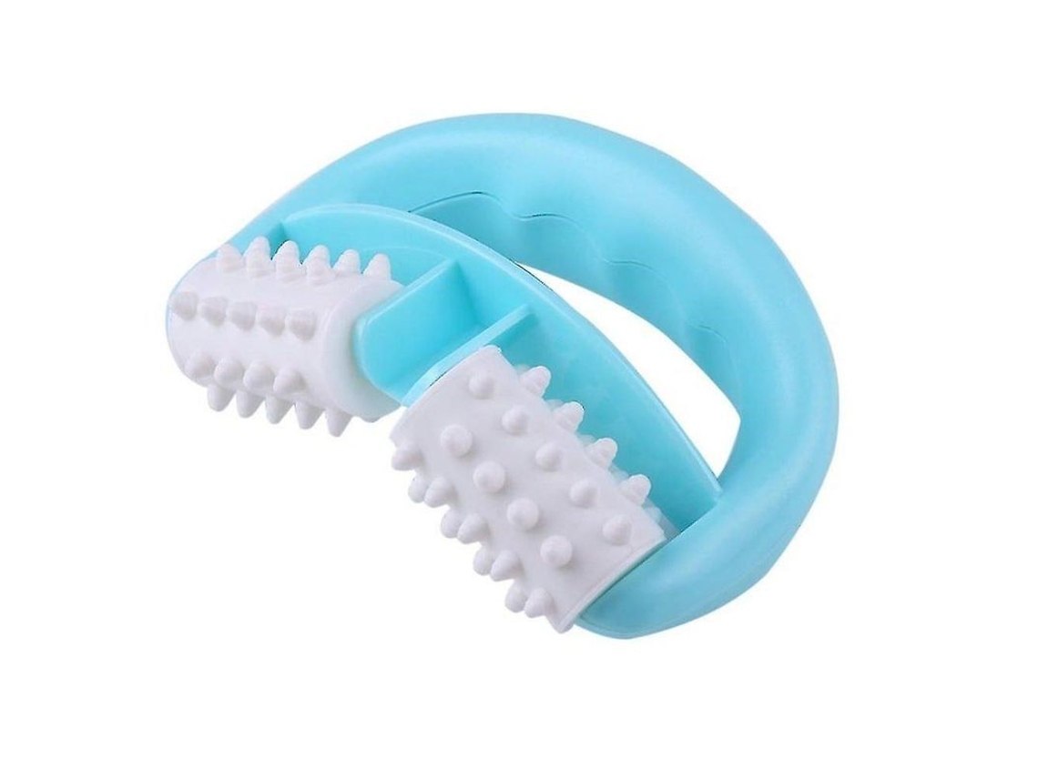 Herramienta De Masaje Anticelulítico Con Rodillos Dentados Y Mango Azul Claro.