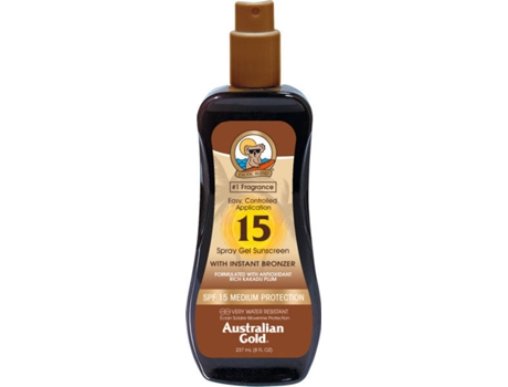 Protector Solar em Spray Gel AUSTRALIAN GOLD With Instant Bronzer SPF 15 (237 ml)