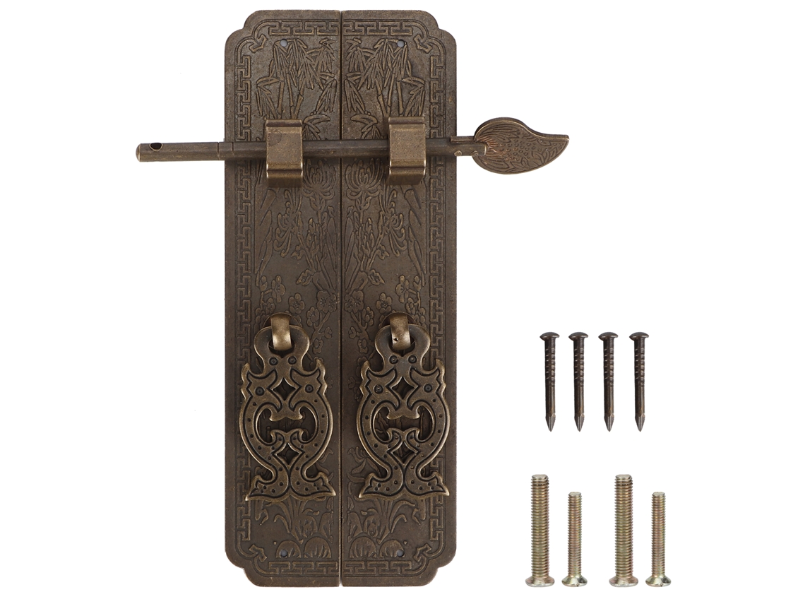 Kit De Manijas Para Puertas Estilo Chino, Tirador De Puerta De Cobre Antiguo, Herrajes Para Muebles