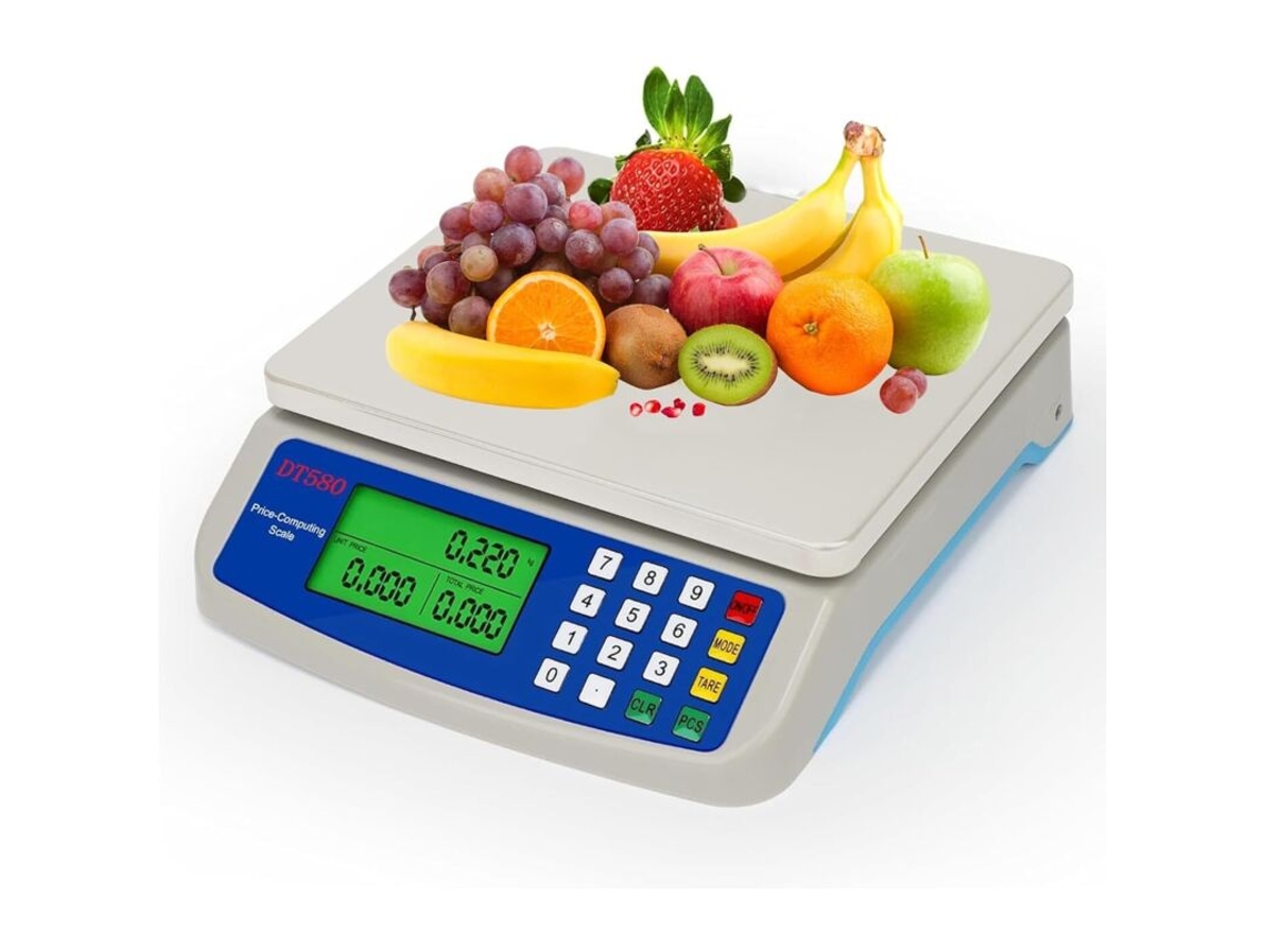 Balanza de cocina digital de 30 kg – Acero inoxidable, precisión de 1 g – Pantalla LCD con función de tara