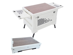 Mesa / Caja De Almacenaje Plegable Klack 56l - Apertura 4 Direcciones, Tapa De Madera Mdf, Camping Y Hogar