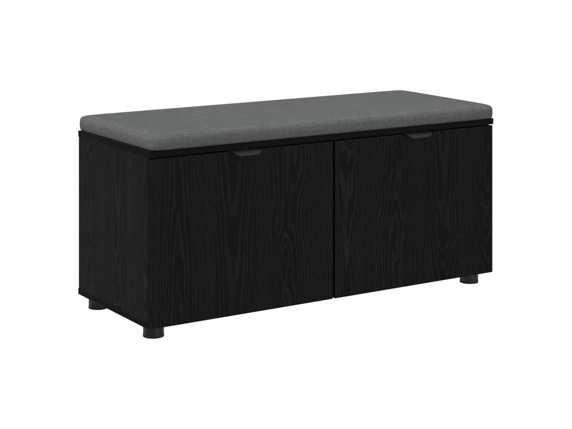 Banco de recibidor con cojín, roble negro, 100x38x46 cm, MAISON EXCLUSIVE