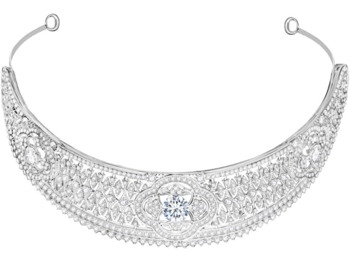 Bandeau De Mariée Léger En Alliage Blanc Style Royal Cuelloronne De Reine Para Fête Costumée Y Anni...
