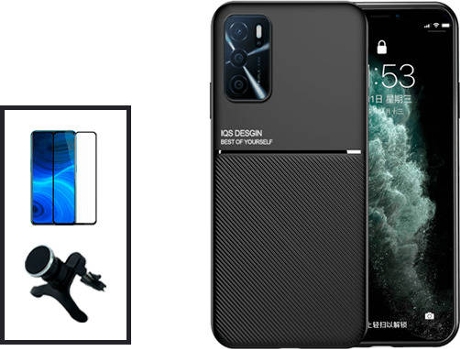Kit Carcasa Trasera Magnética Anti Choque + Protector de Pantalla Oppo A16 GIFT4ME Negro