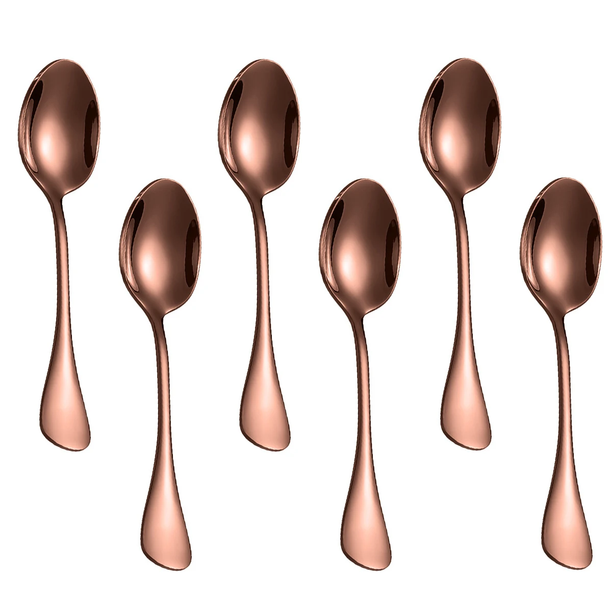 (rosa) Un Juego De 6 Cucharas De Café De Acero Inoxidable, Cucharas De Postre Y Cucharas De Té, Además De Mini Cucharas Doradas.