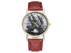 Reloj De Cuero Pu Vintage Para Hombre Moda Simple Reloj De Cuarzo T63-a Café