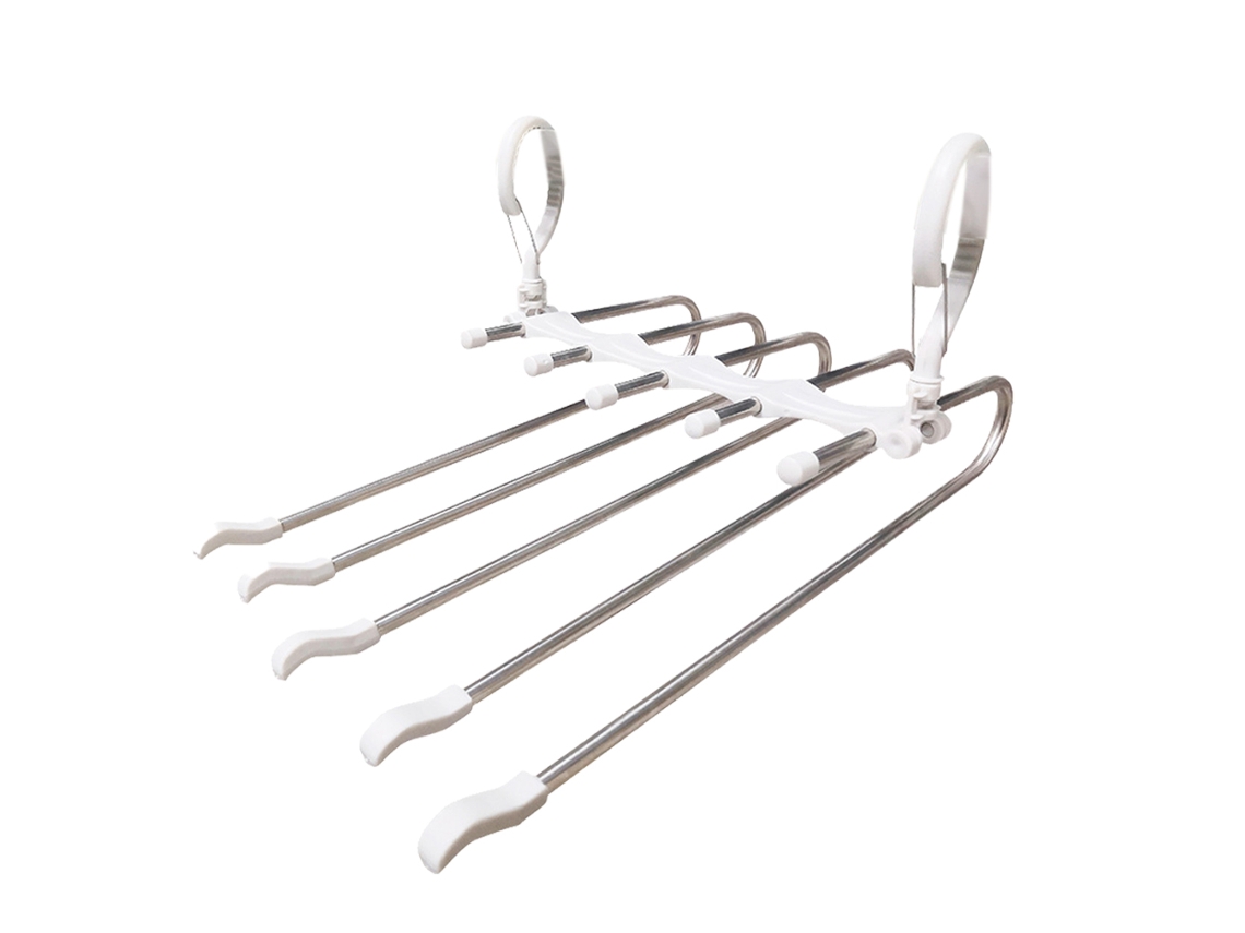 VVJIJILLY Cabide Para Calças Economizador De Espaço, Organizador De Roupas Antiderrapante, 5 Camadas.