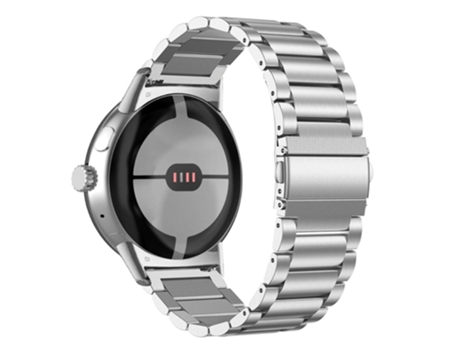 Correa de acero inoxidable 3 cuentas para Google Pixel Watch - plata