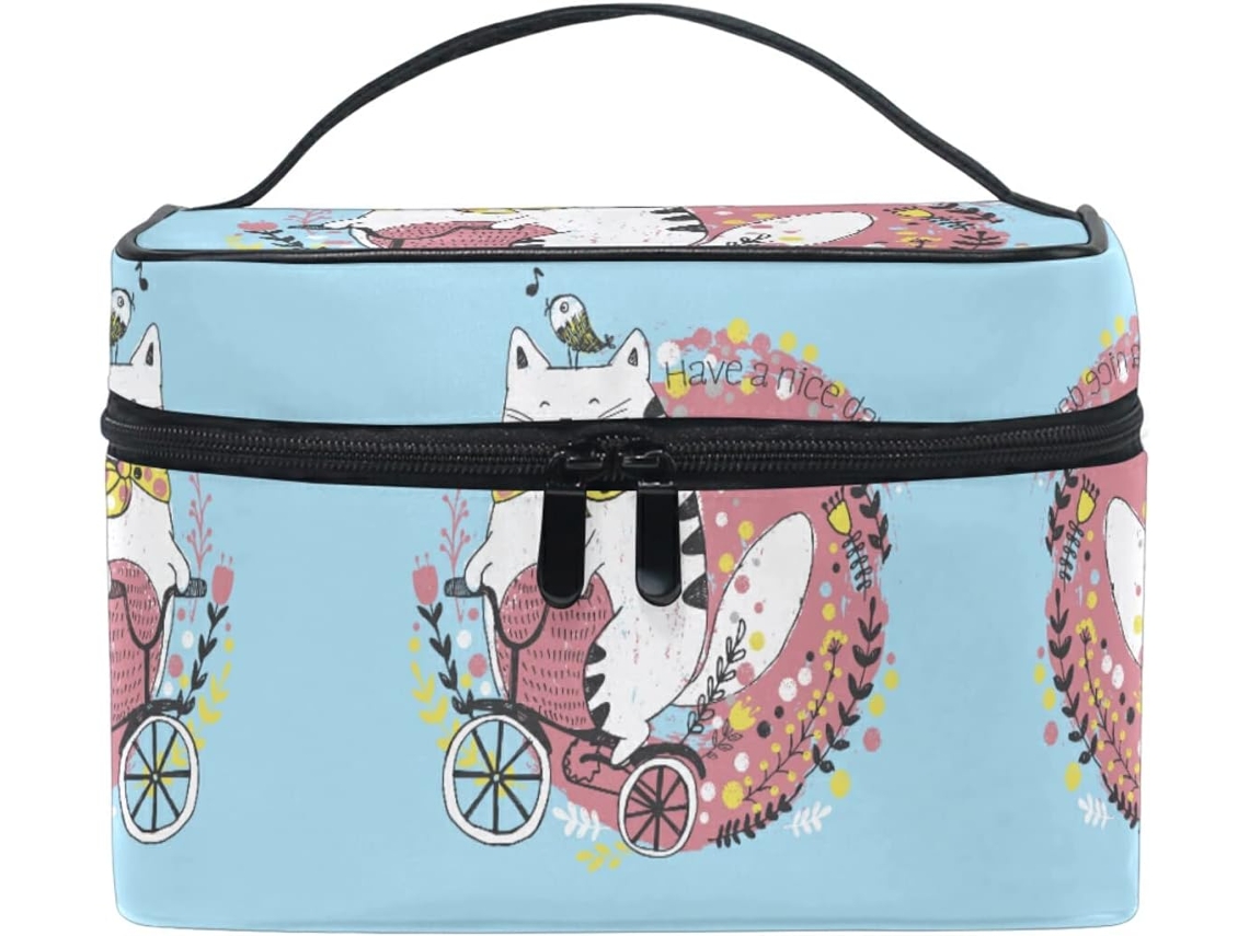 Bolsa De Viaje Cuero Con Cremallera Portátil Organizador Para Mujer Diseño