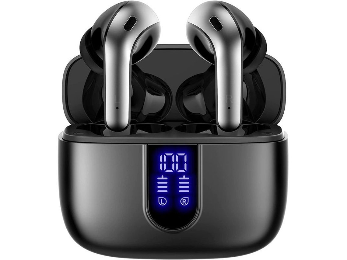 Auriculares Bluetooth Inalámbricos Verdaderos Con Indicador De Batería Y Estuche De Carga Inalámbrica.