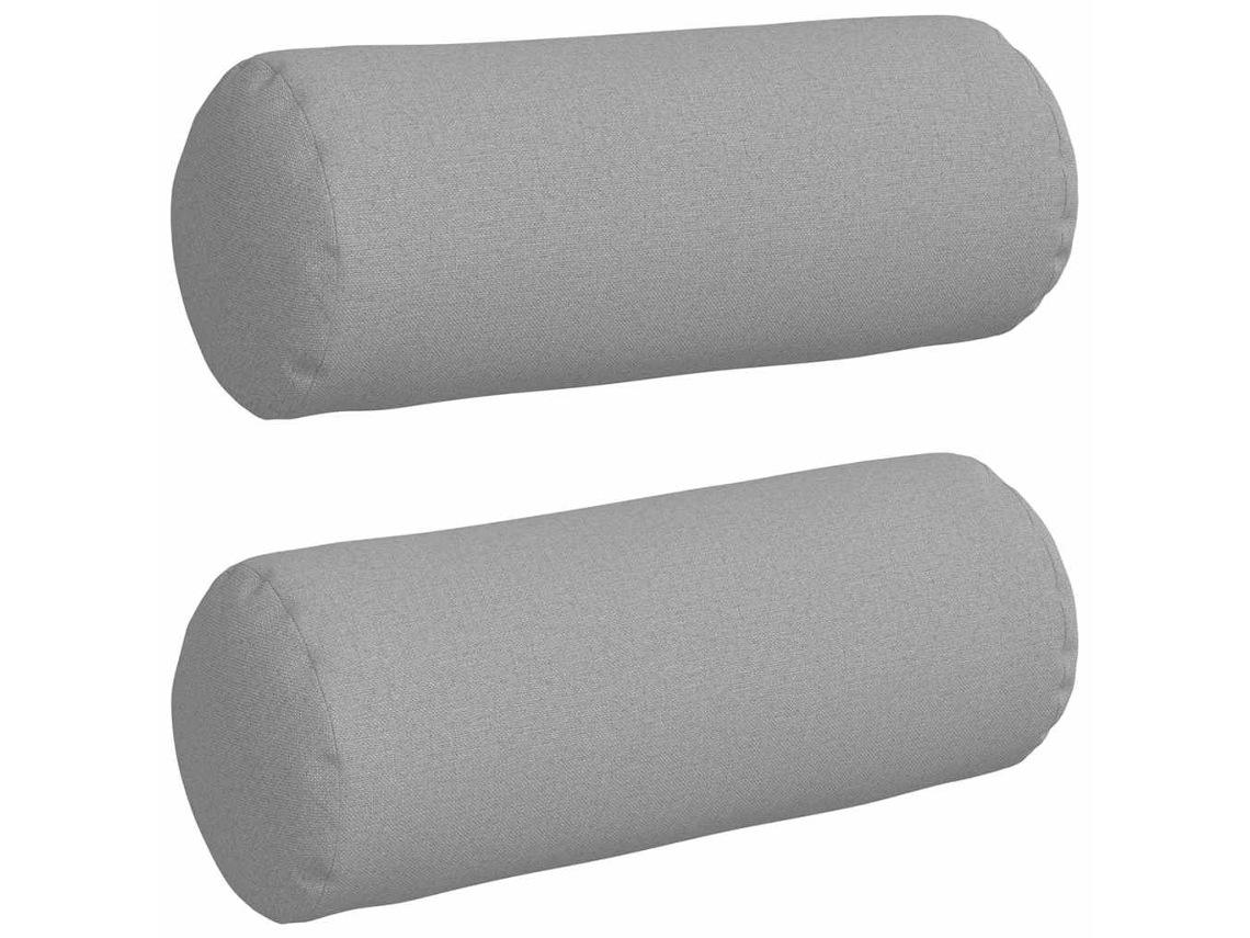 Cojines de apoyo, 2 unidades, color gris nube, Ø 15 x 40 cm, tela HARLANV1
