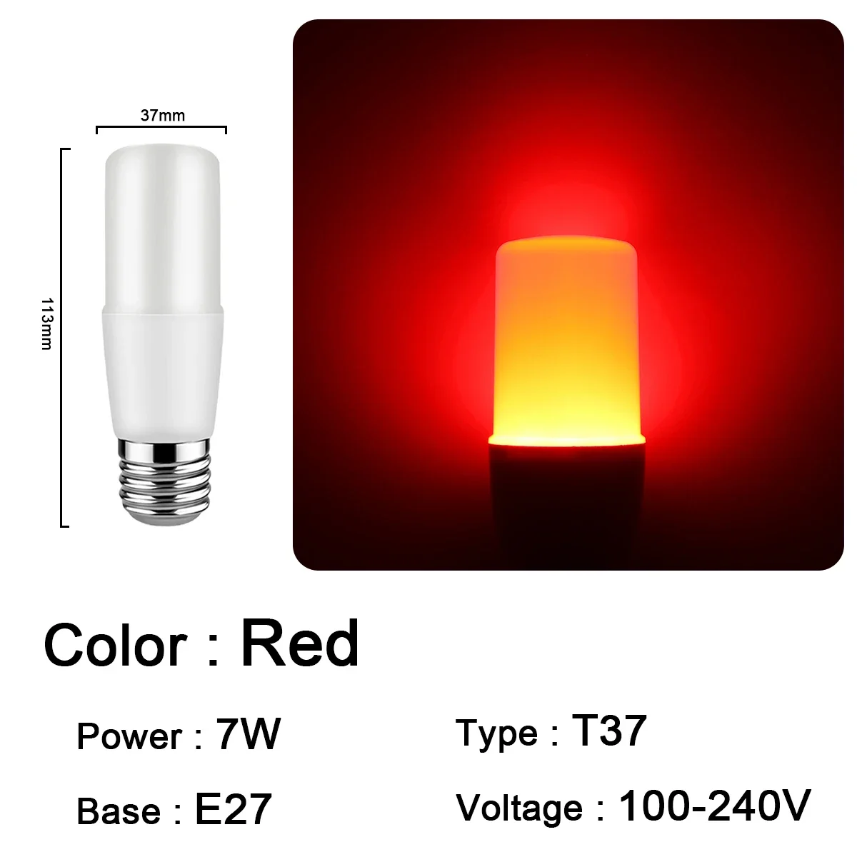 Bombillas Led (t37 E27 Rojas, 12 Unidades), Ideales Para Festivales, Karaokes, Bares Y Escaparates.