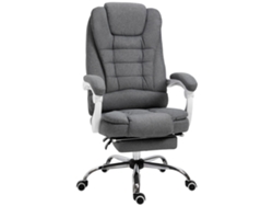 Silla De Oficina Para Directivos, Silla De Ordenador Con Reposapiés, Respaldo Reclinable Y Reposabrazos Acolchados En Lino Gris.