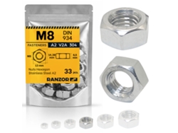 Tuerca Hexagonal Inox A2 Din 934 M8 (33 Un.) Ranzor | Hex Nut Stainless Steel Aisi 304