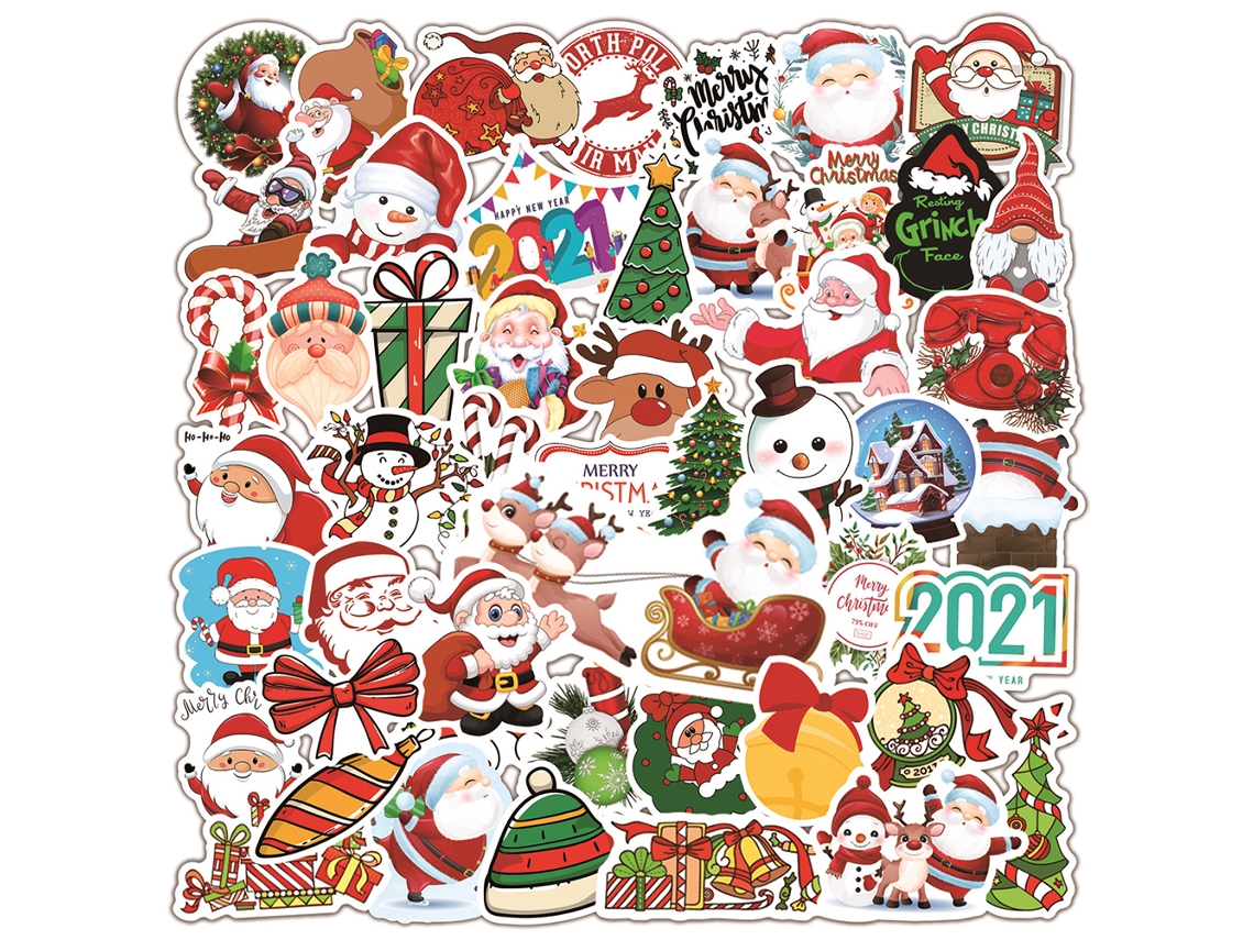 Pegatinas decorativas navideñas con diseño de grafiti para múltiples escenarios