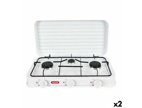Hornillo de Gas ALGON Con Tapa Blanco 5400 W 55 x 7 x 32 cm (2 Unidades)