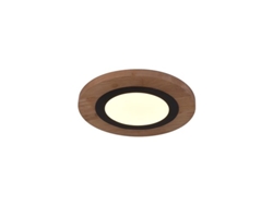 Plafón Redondo Led Regulación Smart Hasbi (20w 3cct 1200lm) – Madera/negro
