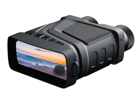 Binoculares de Visión Nocturna Equipo de Caza con Alcance de Visión Grande de 3'' y Batería Recargable - Negro