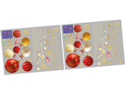 Pegatinas Pared Navideñas Rojas 2 Unidades Pvc Impermeable Reutilizables Decoración Hogar Celebraciones