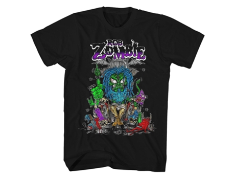 Camiseta ROCKINSTONE Rob Zombie Baphomet dibujos animados Rob Zombie (Algodón - XL)