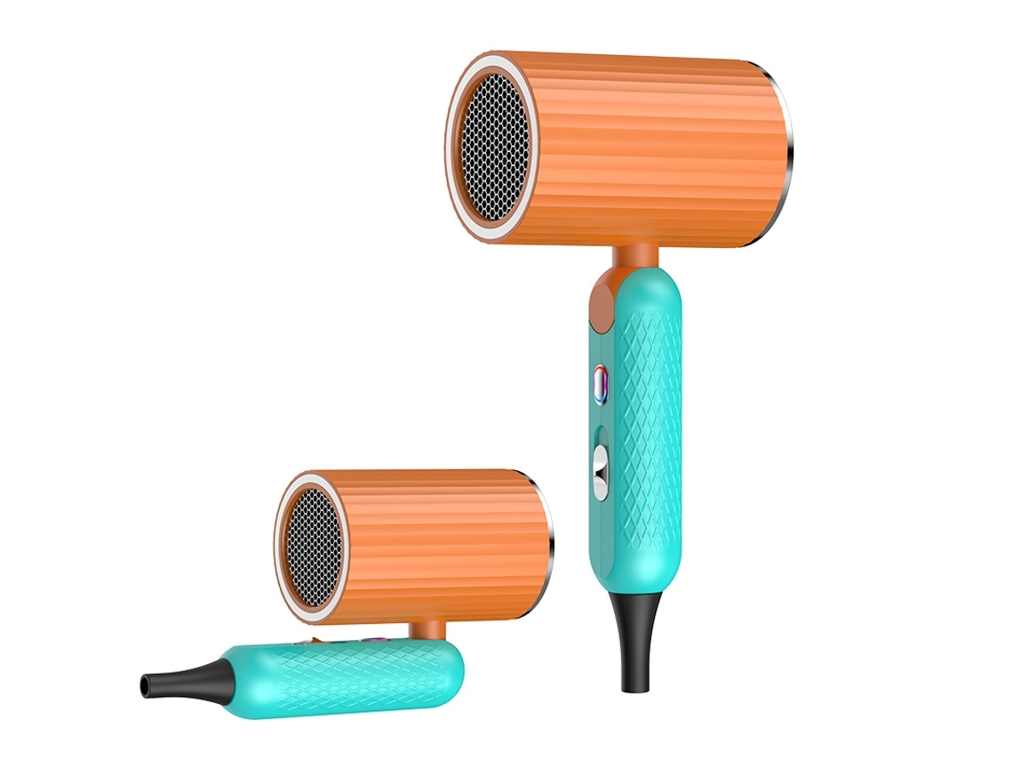 Secador de Pelo Plegable Secador de Pelo Iónico 1800W 3 Niveles de Calor y 2 Niveles de Velocidad Cuidado del Cabello con Luz YEMAESRE