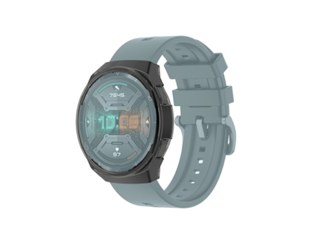 Caja de reloj de silicona TPU transparente para Huawei Watch GT 2e (negro transparente)