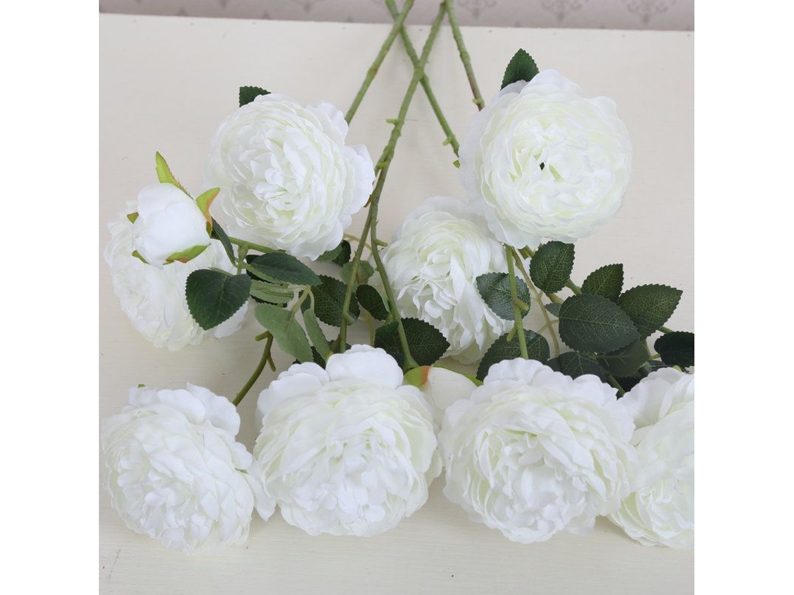 Un Ramo De Preciosas Y Exuberantes Peonías Artificiales, Perfecto Para Bodas Y Fiestas En Casa (blancas).