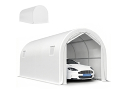 Garaje Exterior Para Coche 3x6 M Impermeable Con Tejido Pe Resistente Marco De Metal Galvanizado Upf 30+ Blanco